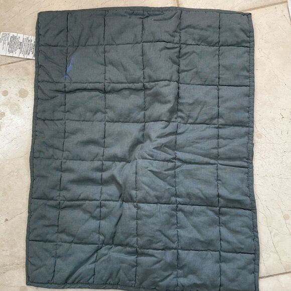 Quince European Linen Box Quilted Sham Set Standard NWOT Dusty Blue - Picture 3 of 6